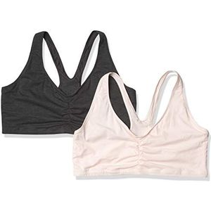 Hanes Beha voor dames (verpakking van 2), Light Buff/Gravel Grey Heather, M