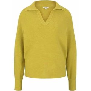 TOM TAILOR mine to five Dames Pullover met kraagdetail 1027745, 27485 - Dusty Lime, M