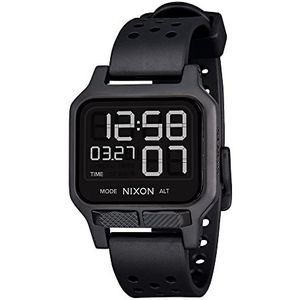 Nixon Heat A1320 Ultradun digitaal sporthorloge voor heren (38 mm wijzerplaat, 20 mm PU/rubber/siliconen band), zwart, One size, Riemen.