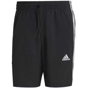 adidas Heren AEROREADY Essentials Chelsea 3-Stripes Shorts, Black/White, S Tall