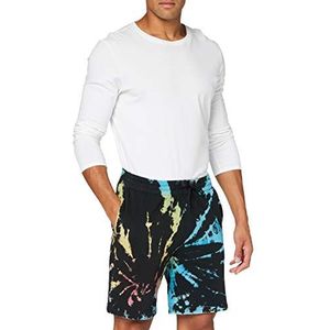 Urban Classics Heren Sweat Tie Dye Batik Shorts, zwart, L/Kort