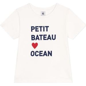 Petit Bateau T-shirt voor meisjes en meisjes, Wit, 12 jaar