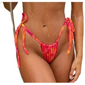 FAE House - Birdie Bikinibroekje - Bloom - Luxe Dames Zwemmode - Gebloemd Rood - 100% Duurzame Stoffen - Koude handwas - Maat M