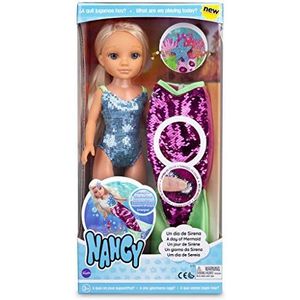 Nancy - Een dag van de zeemeermin, kinderspeelgoed pop met een badpak en een kleur wisselende pailletten zeemeerminstaart jurk, waterdicht (700014762)