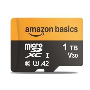 Amazon Basics Snelle snelheid tot 200MB/s Micro SD-kaart, 1 TB, Zwart, 1-Pack