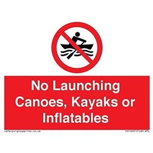 Geen lancering kano's, kajaks of inflatables teken - 100x75mm - A7L