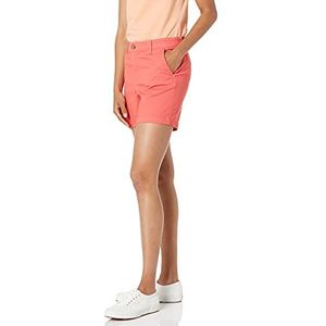 Amazon Essentials Dames Mid-Rise Slim-Fit 5 Inch Binnenbeenlengte Khaki Short (Verkrijgbaar in Rechte en Curvy Fits), Koraalroze, 6