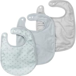 Roba organic set van 3 slabbetjes 'Lil Planet' lichtblauw/sky, jersey, mosselin, katoen, GOTS, 23x30cm