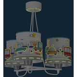 Plafondlamp, 3 lampen, reisauto's en vliegtuigen