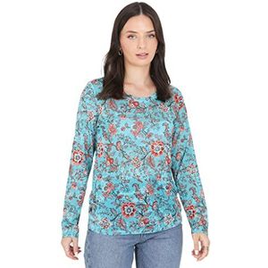 Brave Soul LLT-224FLOWE/JDA T-shirt, lichtblauw, normaal voor dames, Lichtblauw, XL