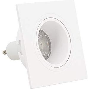 Xanlite SP50CAB LED-plafondlamp, inbouwlamp, GU10, 50 W, 2700 K, vierkant, draaibaar, wit IP20-SP50CAB