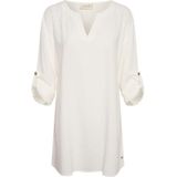 Cream - Tuniek - Beige - ½ Mouwen - Ronde Hals met V-Uitsnijding