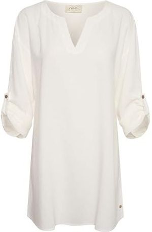 Cream - Tuniek - Beige - ½ Mouwen - Ronde Hals met V-Uitsnijding