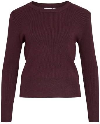VILA - VICOMFY - Trui - Aubergine - Slanke Pasvorm - Lange Mouw