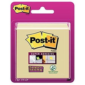 Post-it 2014-SCY zelfklevende notitie Super Sticky dobbelsteen 76 x 76 mm, geel, 270 vellen