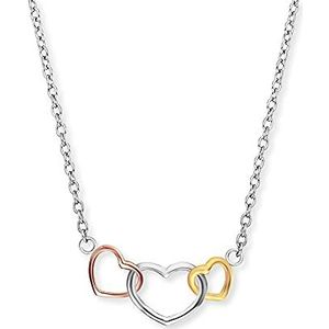 Engelsrufer ERN-WITHLOVE-03 Damesketting met hartvormige hanger, 925 sterling zilver, met karabijnsluiting, lengte 44 cm, Länge: 44 cm, Zilver, Geen edelsteen