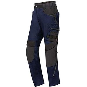 BP 1825-032-1432-34l stofmix met stretch werkbroek voor mannen, hogere taille op de rug, 65% polyester/35% katoen, nachtblauw/zwart, 34L maat