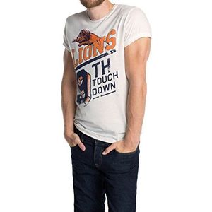 ESPRIT Heren T-shirt met mesh-print - Slim Fit 084EE2K009, wit (Off White 103), XS