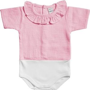 BABIDU Babybody met korte mouwen van 100% katoen, babybody voor pasgeborenen van bamboestof met ruches, zacht, ademend en hypoallergeen, voor de gevoelige huid, uniseks kleding