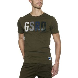 G-star T-shirt met korte mouwen, getailleerd, met logo voor heren, Groen, XL
