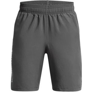 Under Armour Jongens UA Tech Geweven Wordmark Shorts, Castlerock / / Wit, S