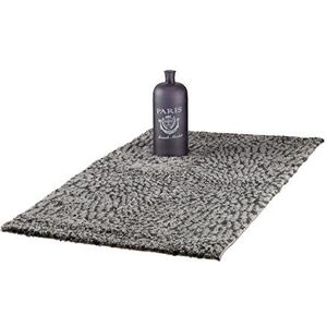 Relaxdays Tapijt Shaggy als hal loper voor hal, woonkamer, patroon hoogpolig tapijt rechthoekig, 70x140cm, grijs