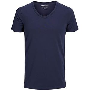 JACK & JONES JJEBASIC T-shirt met V-hals voor heren, S/S NOOS, donkerblauw, XS