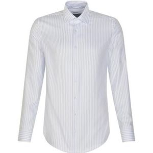 Seidensticker Zakelijk overhemd voor heren, slim fit, strijkvrij, kent-kraag, lange mouwen, 100% katoen, lichtblauw, 44