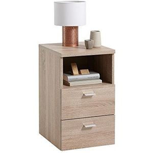 FMD Moebel 652-001 Colima 1 nachtkastje met 2 laden, hout, bruin, 35 x 40 x 61,5 cm