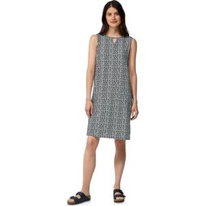 Cecil - Gedessineerde Jersey Jurk - Blauw - Mouwloos - Gr: XXL