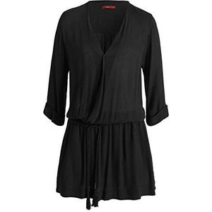 edc by ESPRIT dames jurk wrap, zwart (black 001), 44