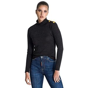 Gianni Kavanagh Black Constellation Turtleneck Sweater voor dames, Blanco Y Gris, M