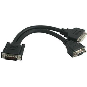 C2G 22CM LFH-59 (DMS-59) naar Vrouwelijke DVI-I & Vrouwelijke VGA HD15 Computer Monitor Splitter Kabel/Grafische Kaart Connector Kabel, Vergulde LFH/DMS naar VGA & DVI Kabel Splitter.