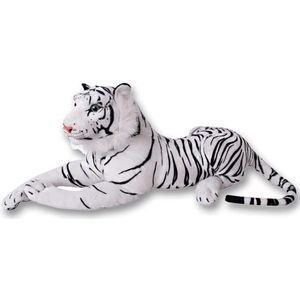TE-Trend 17877 - pluche dier Tiger liggend 80 cm wit