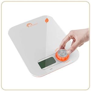 LITTLE BALANCE Kinetic Flower Orange 8346 keukenweegschaal zonder batterij, milieuvriendelijk, met Little Balance knop, 5 kg / 1 g…