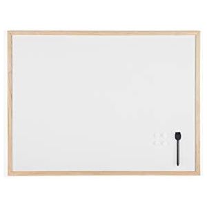 Bi-Office MM06001010 Magnetisch Whiteboard, Gelakt Stalen Oppervlak en Houten Omlijsting, 80x60 cm
