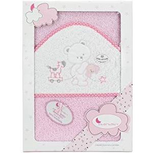 Interbaby 01222-02 babybadhanddoek met capuchon OSO Conejo CARRITO roze, roze