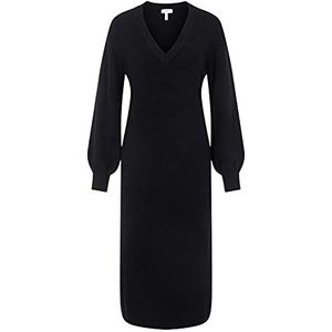 Object Dames Objmalena L/S Knit Dress Noos gebreide jurk, zwart, L