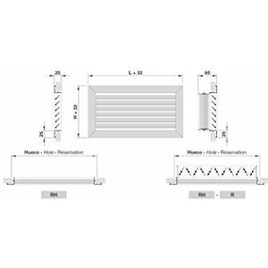 Tradair 0111RHBSF9030 rooster, wit, 900 x 300 mm