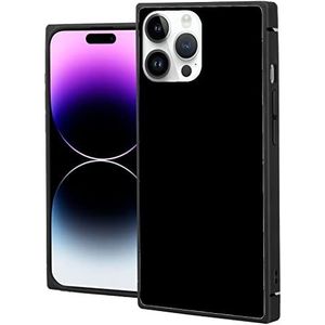 iPhone 14 Pro vierkante telefoonhoes met lichtpaarse bloemenTPU-rand, volledige bescherming, versterkte hoeken, iPhone 14 Pro hoes