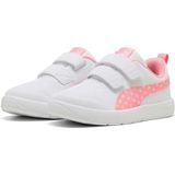 PUMA CourTFLEX V3 Dotty V PS, sneakers, wit, roze, zilverkleurig, maat 30,5, Puma meerkleurig (White Pinkscape Silver Mist), 30.5 EU