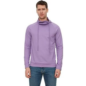 Trendyol Heren Lilac Regular Fit Degaje Collar Long Sleeve Basic Sweatshirt, Lila, S