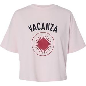 Pieces - Pcchilli Summer 2/4 Loose Print Swe - T-shirt - Pink-a-boo/vacanza