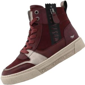MUSTANG - Sneakers Hoog - Donkerrood - Imitatieleder