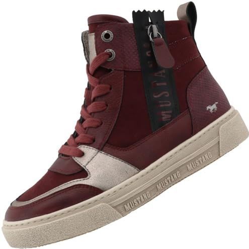 MUSTANG - Sneakers Hoog - Donkerrood - Imitatieleder