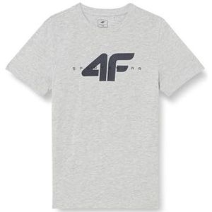 4F T-shirt M0796 Cold Light Grey Melange Kinderen 158, Koud lichtgrijs gemêleerd, 13 Jaren