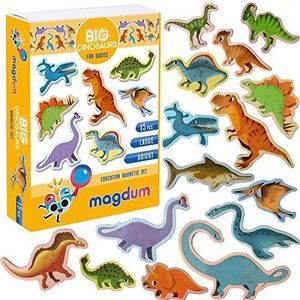 MAGDUM toy DINOSAURS - animal magnets for kids -real LARGE fridge magnets for toddlers- Magnetic EDUcational toys baby 3 year old baby LEARNing magnets for kids- Kid magnets Magnetic THEATRE