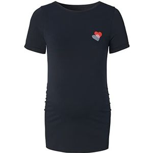 ESPRIT Maternity T-shirt met hartprint op de borst, Night Sky Blue - 485, XS