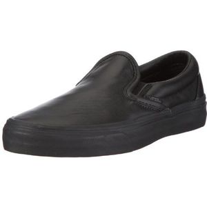 Vans U Classic SLIP-ONVLYFL9M Uniseks sneakers voor volwassenen, Zwart Italiaans leer zwart zwart, 38.5 EU