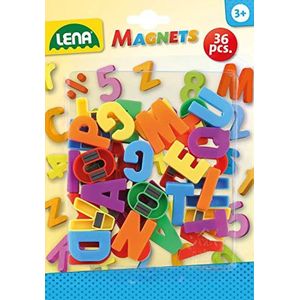 Lena 65745 magneet hoofdletters, ca. 3 cm, 36 stuks, meerkleurig, klein